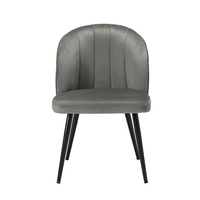Velvet Scalloped Back Dining Chair - ORLAGREY - Uneeka